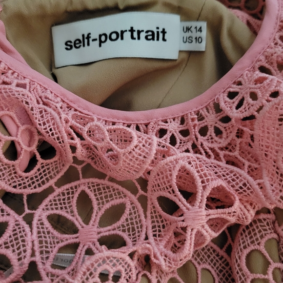 Self Portrait Pink Lace Mini Dress - Picture 10 of 11